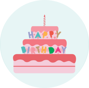 ilustração de um bolo de aniversário