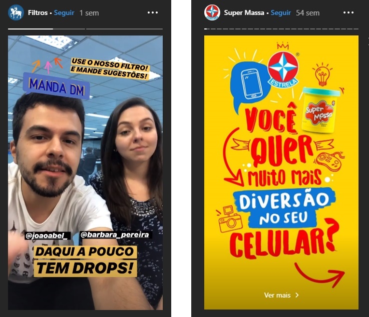 prints de stories do Instagram