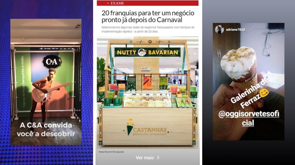 prints de stories do Instagram