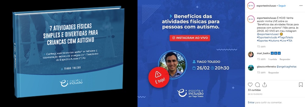 print do site Esporte e Inclusão