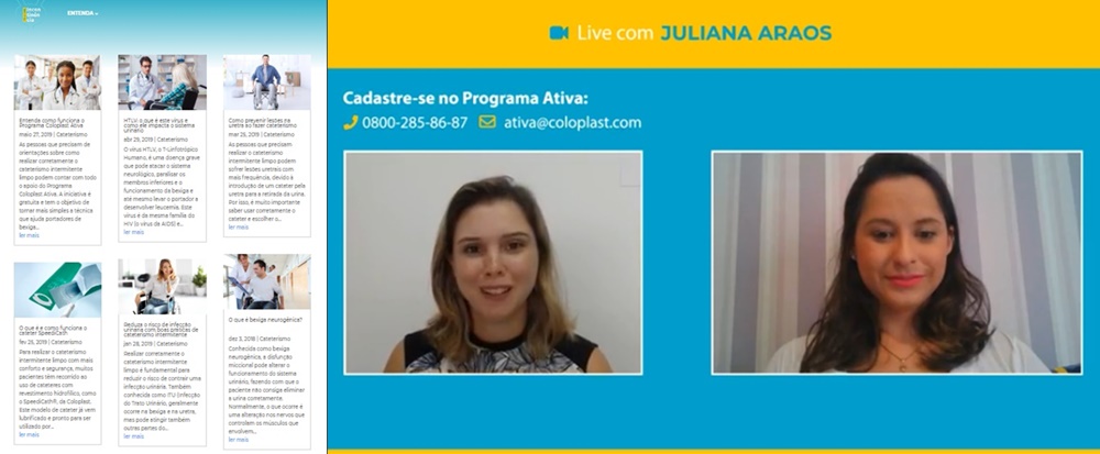 Print de uma tela no momento de uma live